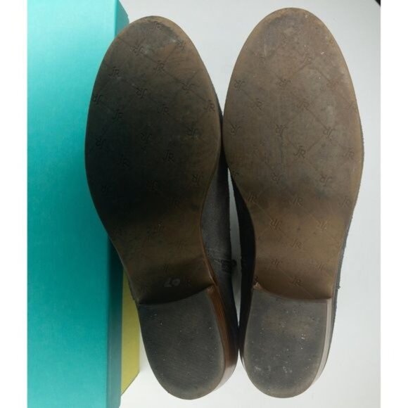 Jack Rogers Piper Suede Gray Booties Low-Heel Ankle Boots - Picture 6 of 7